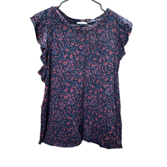 SIgnature Lightweight Top with Flowers and Ruffles on Arms - Size XL - Picture 1 of 3